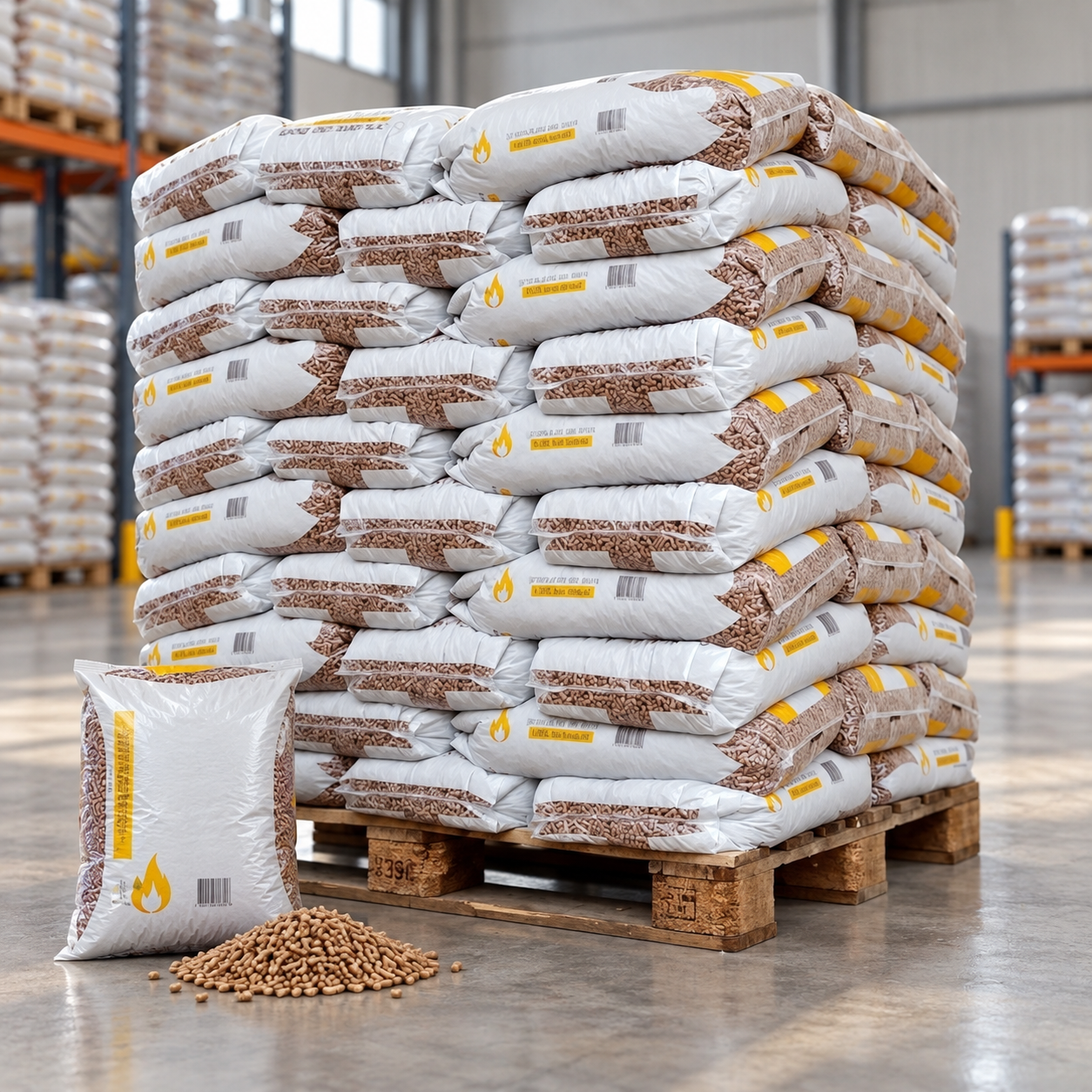 SunFire Holzpellets – 70 × 15 kg Palette – Nadel- und Laubholz, NF