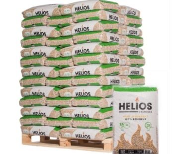 HELIOS Holzpellets – 65 × 15 kg Palette (975 kg) – 100 % Nadelholz, staubarm
