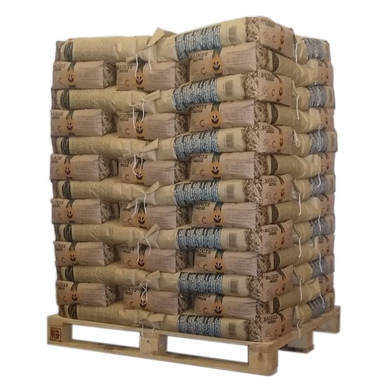 Badger Holzpellets – 65 × 15 kg Palette – 100 % Nadelholz, ENplus A1 & DINplus
