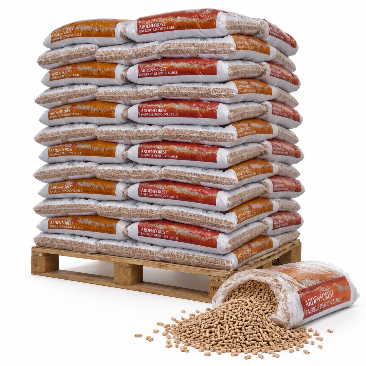 Ardenforest Holzpellets – 70 × 15 kg Palette (1.050 kg) – Nadel- und Laubholz, DINplus & PEFC
