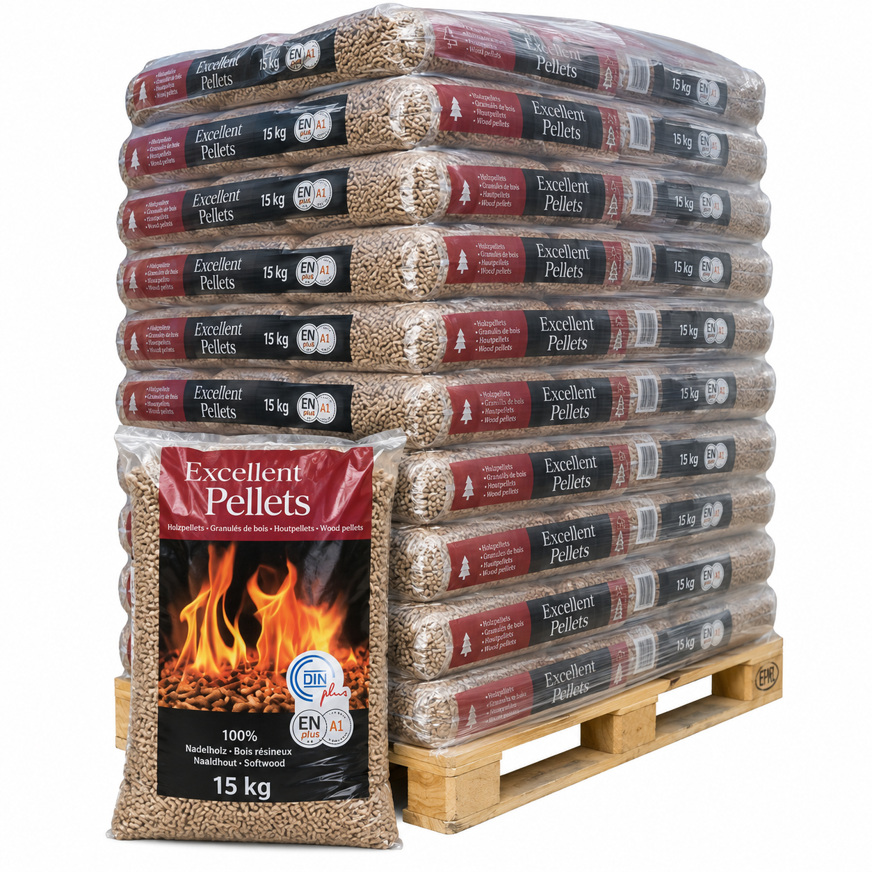 Excellent Holzpellets – 100 % Nadelholz, DINplus