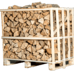 Halbpalette Kaminholz Esche kammergetrocknet – Holzscheite 25 cm – 1,02 m³ – hohe Heizleistung