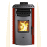 SCHENGER Pelletofen HP51 Rot 8,8kW A+ Vollautomatisch WIFI+ECO+TIMER