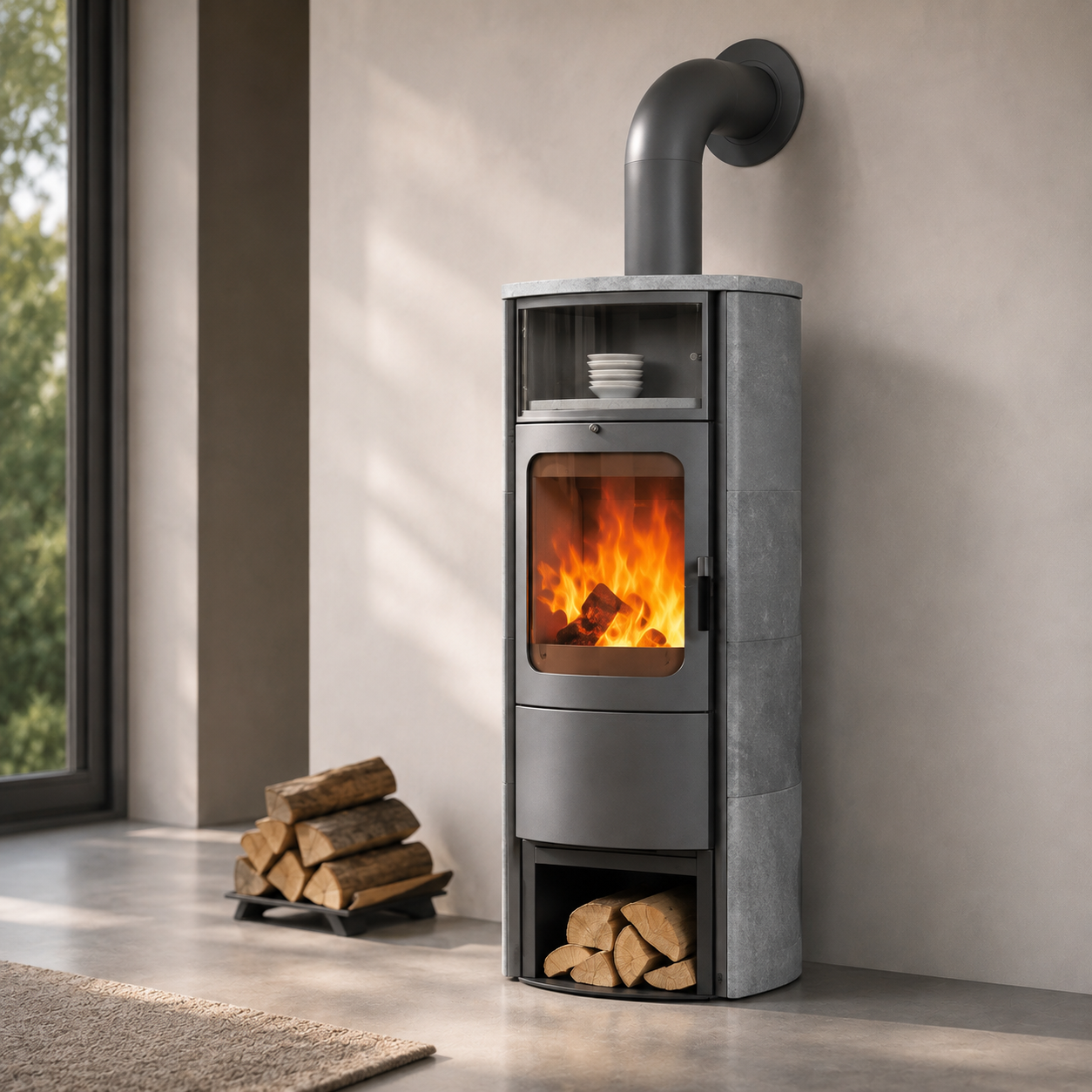 Hark Dauerbrand Kaminofen Opera-B Creme mit Automatik 7 kW EEK: A+