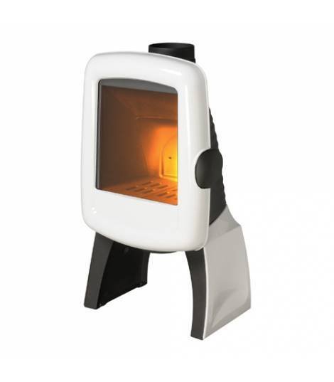Invicta ELO M Holzofen – 5 kW – Gusseisen, emailliert, Weiß, raumluftunabhängig