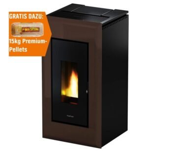 Freepoint Pelletofen Vega Stahl Braun 10,5 kW mit Automatik