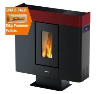 Freepoint Pelletofen Moon Stahl Bordeaux 10 kW mit Automatik
