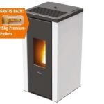 PEGASO Pelletofen Vera Stahl Weiß 7 kW mit Automatik