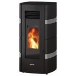 Justus Pelletofen Sia Stahl Schwarz-Grau 8 kW mit Automatik