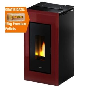 Freepoint Pelletofen Vega Stahl Bordeaux 10,5 kW mit Automatik