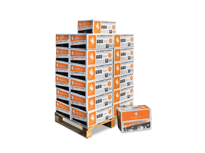 Heizfuxx Nestro M Holzbriketts Hartholz im Karton 12kg x 25 Karton 300kg Palette