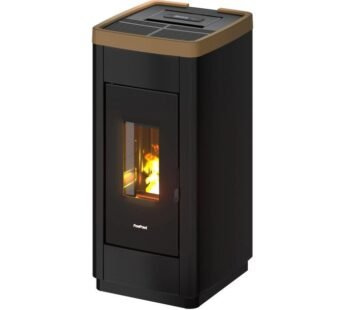 Freepoint Pelletofen LIFE Stahl Schwarz-Gold 8,5 kW