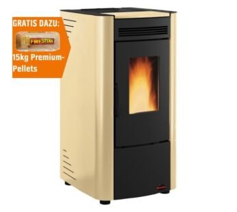 Firefix Pelletofen Ketty Stahl Schwarz-Beige 6,3 kW