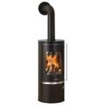 Justus Kaminofen Faro 2.0 Top Stahl Schwarz mit Glas-Abdeckplatte 6 kW