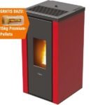 PEGASO Pelletofen Vera Stahl Bordeaux 7 kW mit Automatik