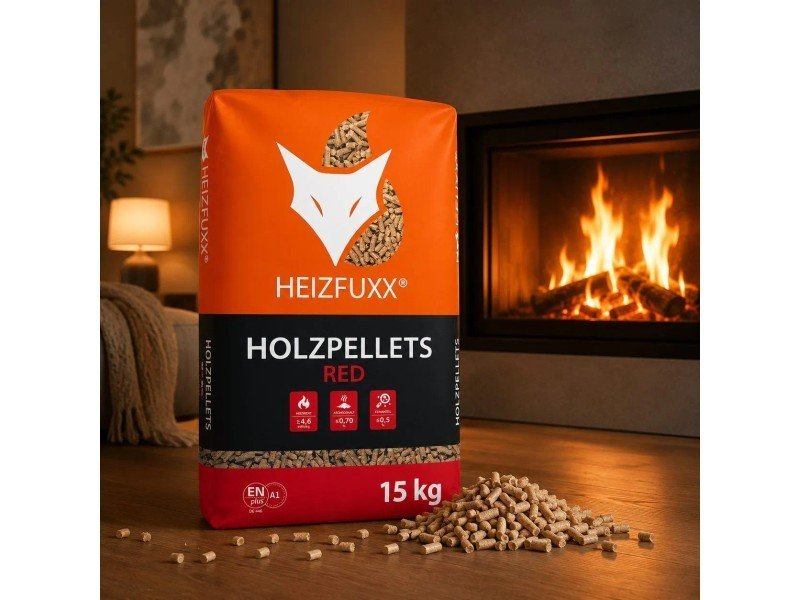 Heizfuxx Red ENplus A1 Holzpellets Hartholz 15kg x 2 Sack 30kg