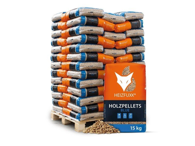 Heizfuxx Holzpellets Blue 15kg x 65 Sack 975kg Palette