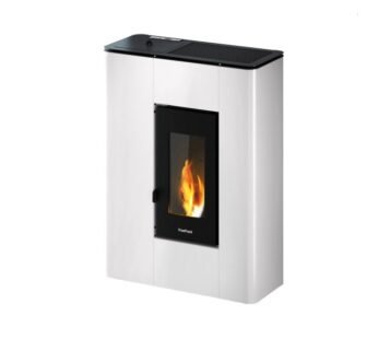 Freepoint Pelletofen Atri Metall Weiß 4,9 kW mit Automatik