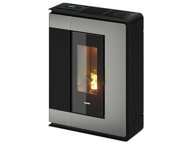 Freepoint Pelletofen Arco Stahl Titangrau 7 kW mit Automatik