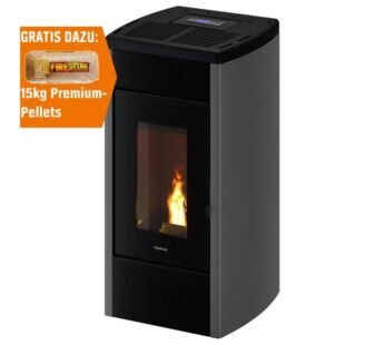 Freepoint Pelletofen Duke Stahl Silberfarben 14 kW mit Automatik