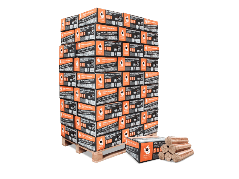 Heizfuxx BBQ-Buchenholzbriketts 18kg x 54 Gebinde 972kg Palette