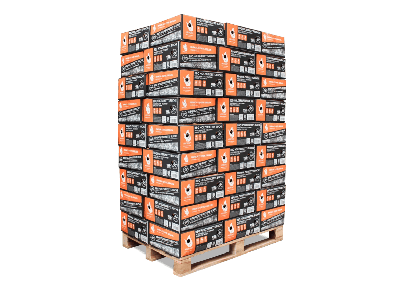 Heizfuxx BBQ-Buchenholzbriketts 18kg x 54 Gebinde 972kg Palette