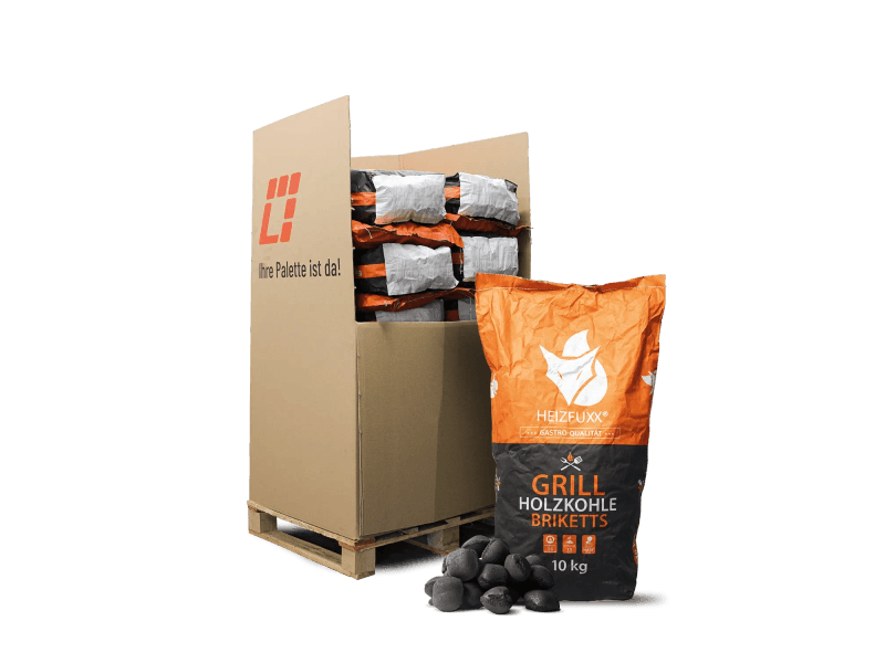 Heizfuxx Grillbriketts 10kg x 20 Sack 200kg Palette