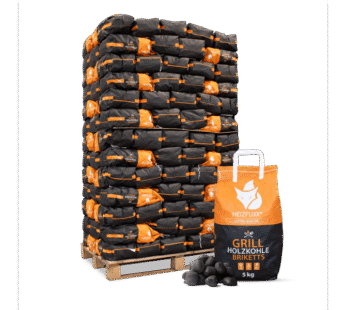 Heizfuxx Grillbriketts 5kg x 130 Sack 650kg Palette