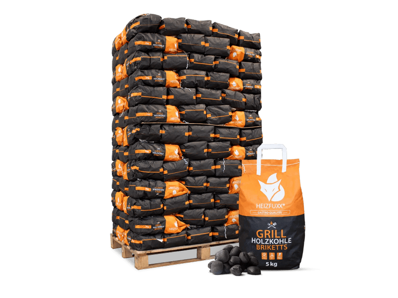 Heizfuxx Grillbriketts 5kg x 130 Sack 650kg Palette