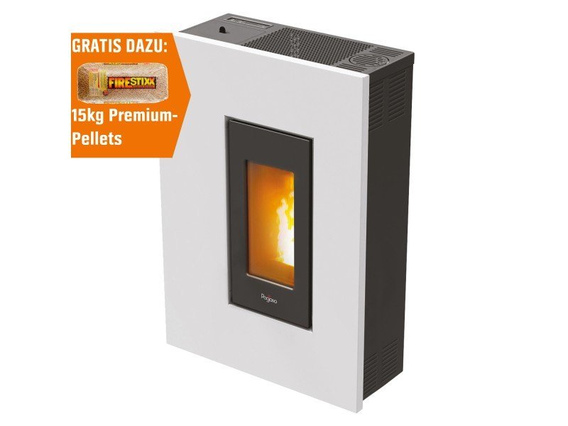 PEGASO Pelletofen Madison Stahl Weiß 5,3 kW mit Automatik